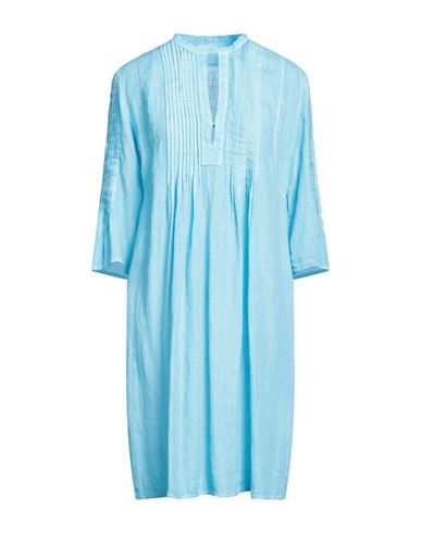 120% Woman Midi Dress Sky Blue Size 2 Linen