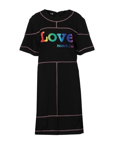 Woman Midi dress Black Size 8 Cotton