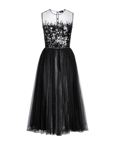 Elisabetta Franchi Woman Midi Dress Black Size 4 Polyamide, Plastic, Glass, Brass