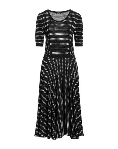 Elisabetta Franchi Woman Midi Dress Black Size 8 Viscose, Polyester, Cotton In Black