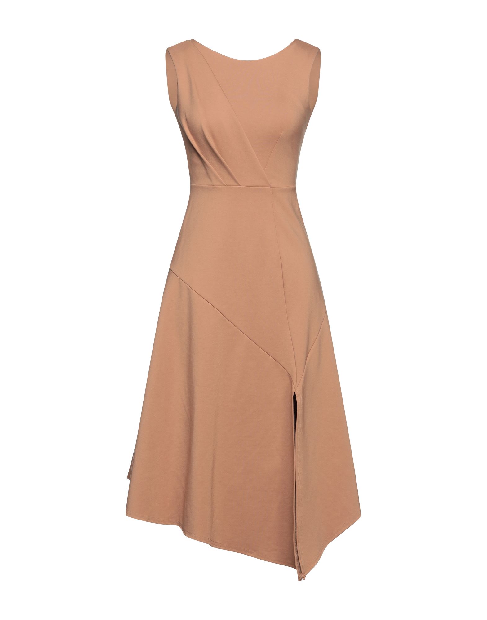 即納出荷 レーヨン レディース ミディ丈ワンピース ポリウレタン ナイロン キャメル セール開催中 Closet So7kb 8 68 5 27 日本初売 Jlt Polinema Org