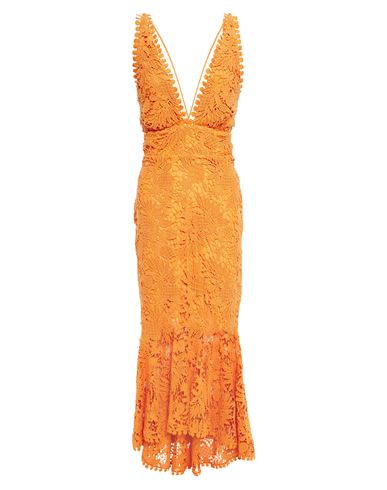 Maria Lucia Hohan Woman Midi Dress Orange Size 4 Cotton