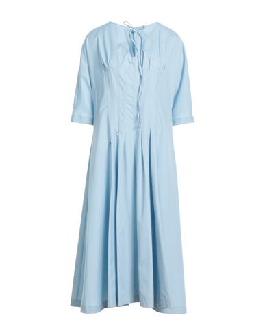 Marni Woman Midi Dress Sky Blue Size 12 Cotton