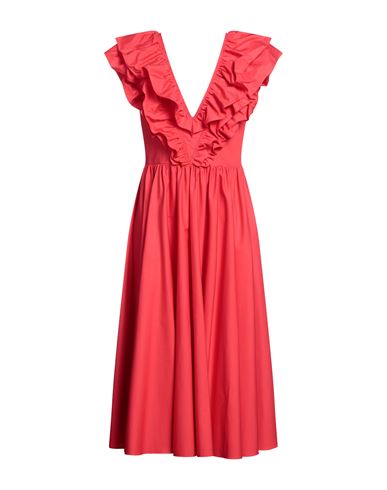 Philosophy Di Lorenzo Serafini Woman Midi Dress Red Size 8 Cotton