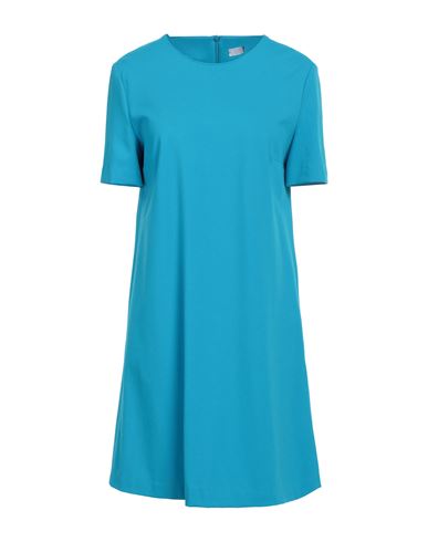 Harris Wharf London Woman Mini Dress Turquoise Size 12 Viscose, Polyamide, Elastane In Blue