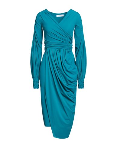 Woman Midi dress Midnight blue Size 4 Acetate, Silk
