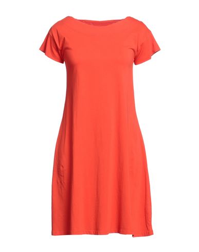 Bomboogie Woman Short Dress Tomato Red Size 00 Cotton