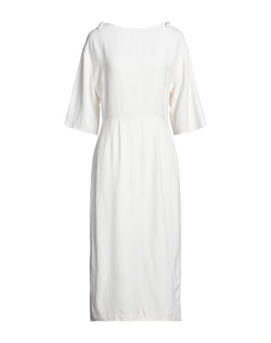 Valentino Garavani Woman Midi Dress Off White Size 8 Acetate, Viscose