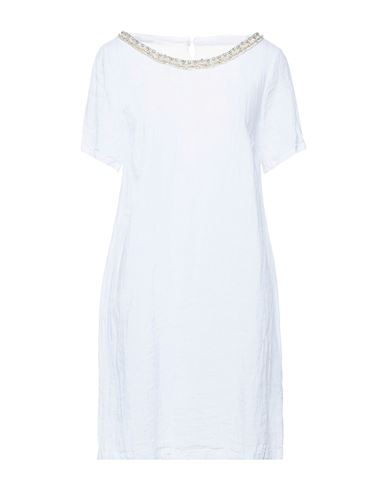 120% Woman Short Dress White Size 2 Linen
