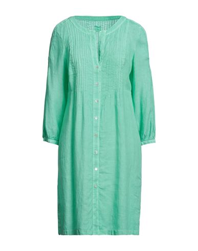 120% Woman Short Dress Green Size 4 Linen
