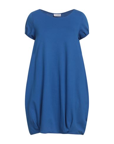 Shop Gran Sasso Woman Mini Dress Blue Size 6 Cotton, Elastane