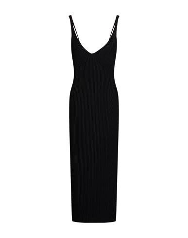 Shop Balmain Woman Midi Dress Black Size 6 Viscose, Polyamide