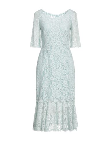 Shop Dolce & Gabbana Woman Midi Dress Sky Blue Size 12 Cotton, Polyamide, Viscose