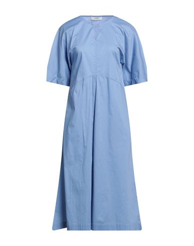 Alpha Studio Woman Midi Dress Pastel Blue Size 6 Cotton, Elastane