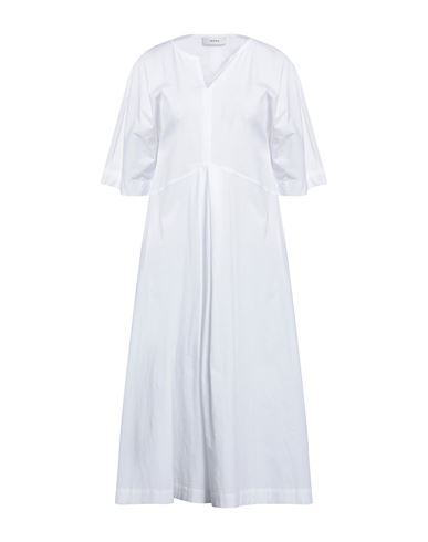 Alpha Studio Woman Midi Dress White Size 6 Cotton, Elastane