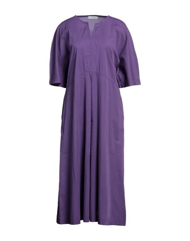 Alpha Studio Woman Midi Dress Purple Size 8 Cotton, Elastane
