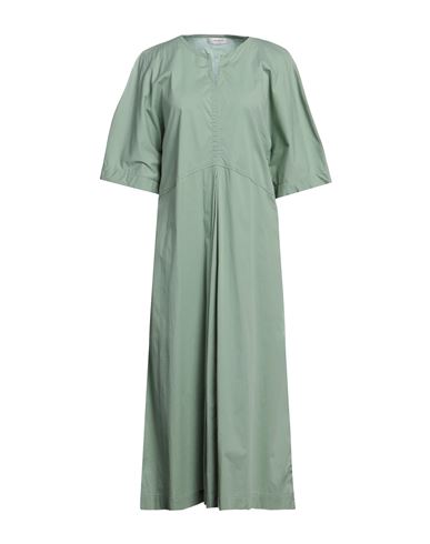 Alpha Studio Woman Midi Dress Sage Green Size 8 Cotton, Elastane
