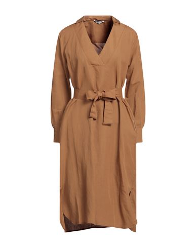 Alpha Studio Woman Midi Dress Camel Size 6 Linen, Viscose In Beige