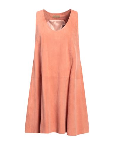 Drome Woman Short Dress Salmon Pink Size Xs Goat Skin