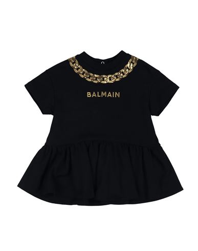Shop Balmain Newborn Girl Baby Dress Black Size 3 Cotton