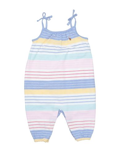 Polo Ralph Lauren Striped Cotton Mesh Romper Newborn Girl Baby Jumpsuits White Size 3 Cotton