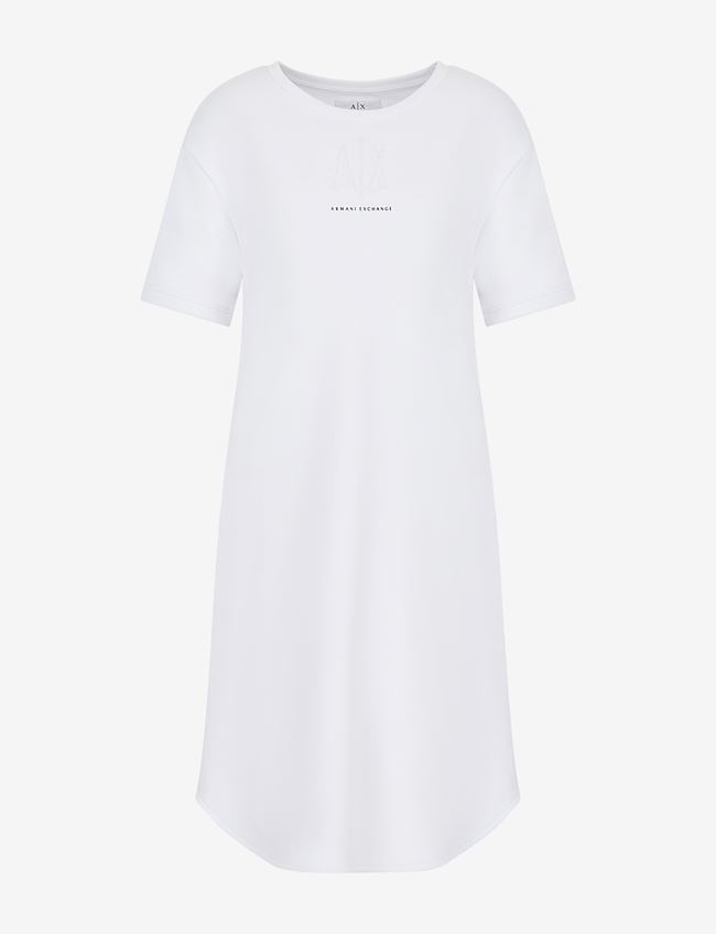 Armani Exchange Vestito Corto Bianco Cotone