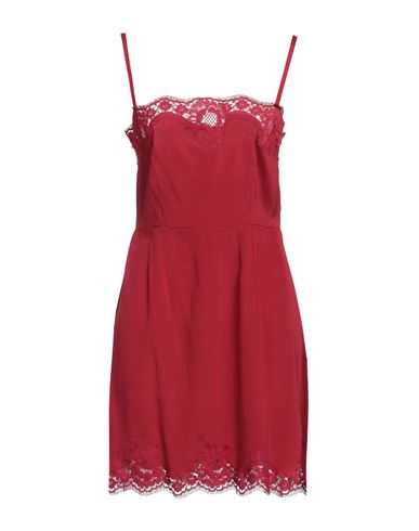 Dolce & Gabbana Woman Midi Dress Brick Red Size 10 Silk, Polyamide, Cotton, Viscose, Elastane