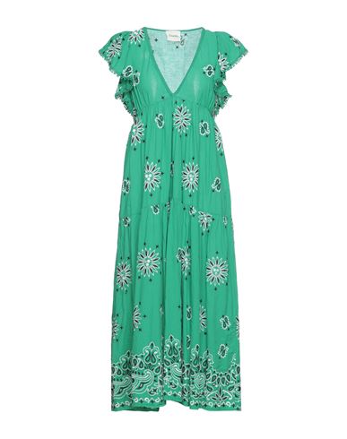 Dixie Woman Midi Dress Green Size S Cotton, Polyester