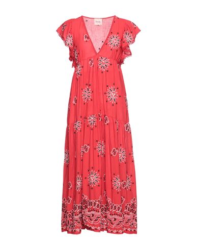 Dixie Woman Midi Dress Red Size S Cotton, Polyester