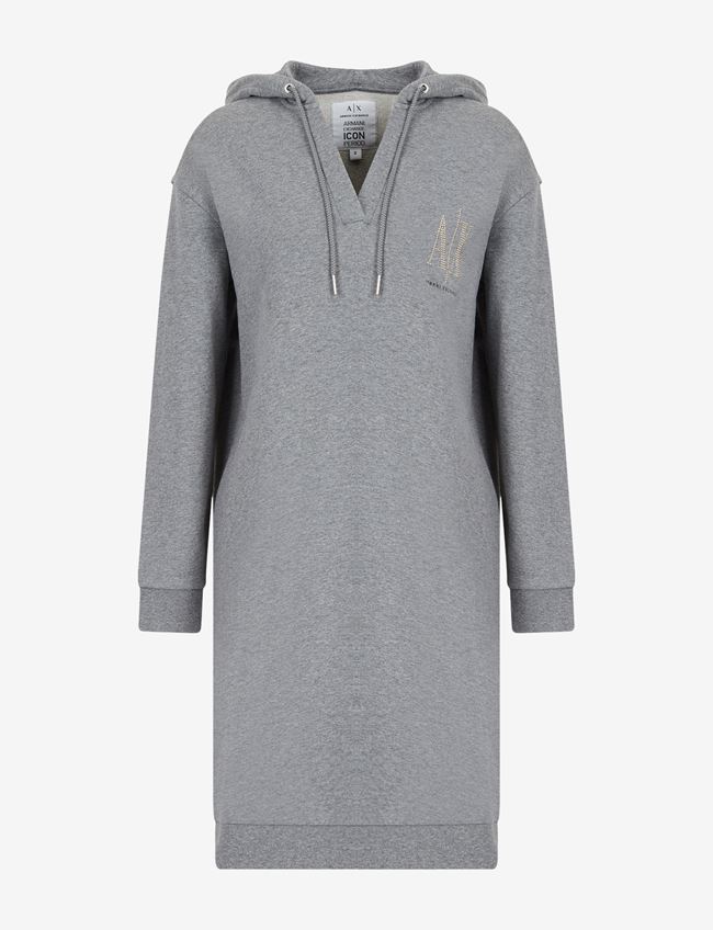 Armani Exchange Vestito Corto Grigio Cotone