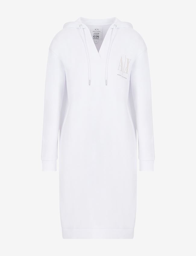 Armani Exchange Vestito Corto Bianco Cotone