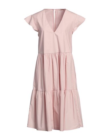 White Wise Woman Midi Dress Light Pink Size Xl Cotton