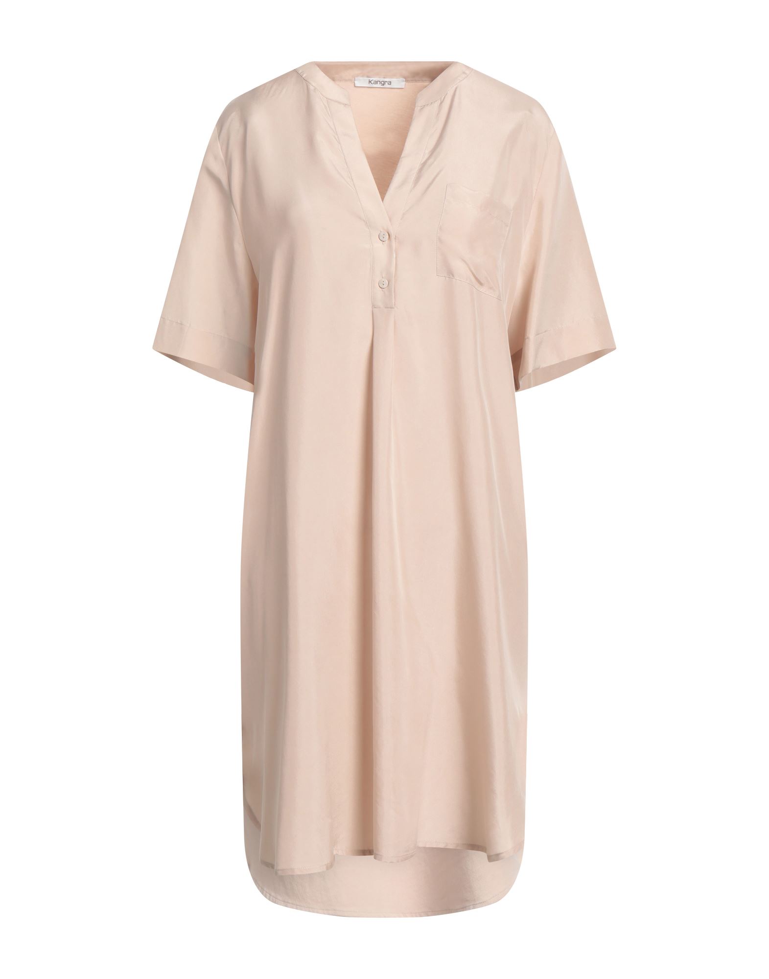 Kangra Cashmere Short Dresses In Beige
