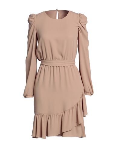 Soallure Woman Short Dress Camel Size 2 Polyester In Beige