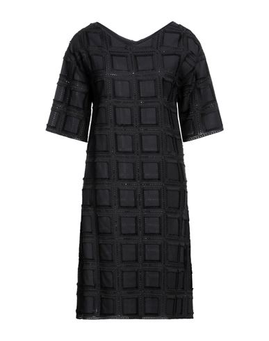 Alpha Studio Woman Mini Dress Black Size 4 Linen, Cotton
