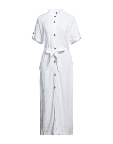 Crochè Woman Long dress White Size S Viscose