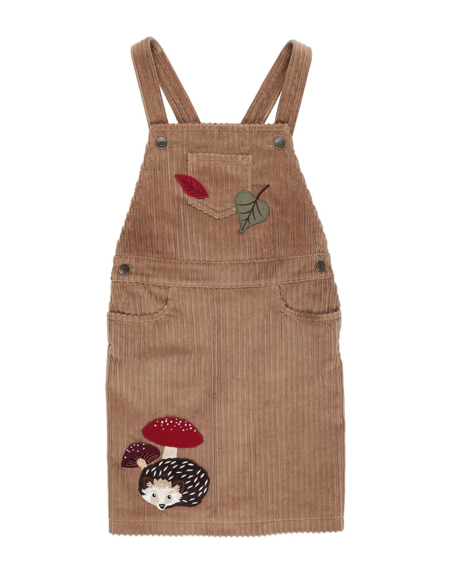 Dolce & Gabbana Kids'  Toddler Girl Overalls Camel Size 5 Cotton, Cow Leather, Polyester, Viscose, Acetate In Beige