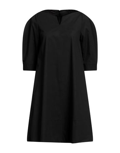 Shop Les Copains Woman Mini Dress Black Size 2 Cotton, Elastane