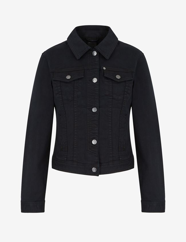 Armani Exchange Giacca In Denim Nero Cotone, Elastomultiestere, Elastan