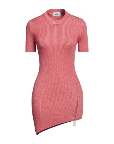 Gcds Woman Mini Dress Coral Size L Viscose, Polyester, Metallic Fiber In Red