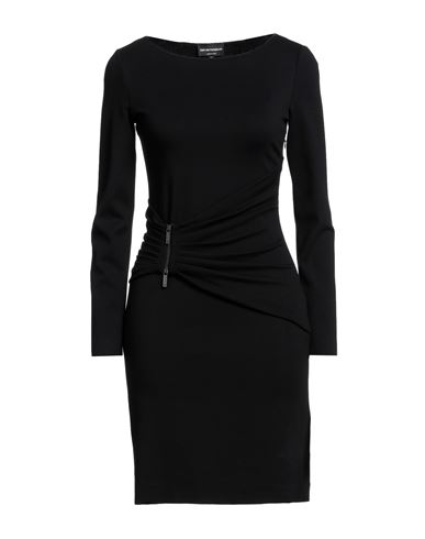 Emporio Armani Woman Mini Dress Black Size 14 Viscose, Polyamide, Elastane