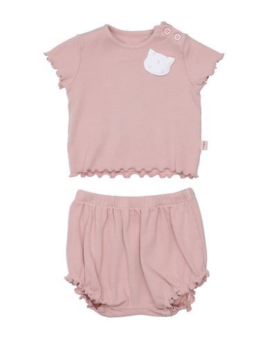 Teddy & Minou Newborn Girl Baby Set Blush Size 3 Cotton, Elastane In Pink