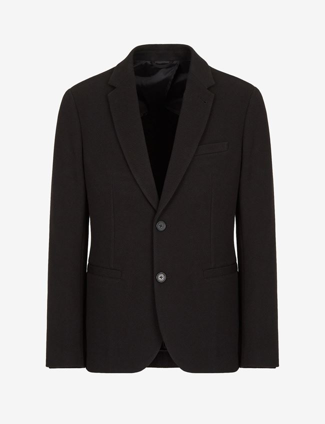 Armani Exchange Giacca Nero Poliestere, Cotone, Elastan