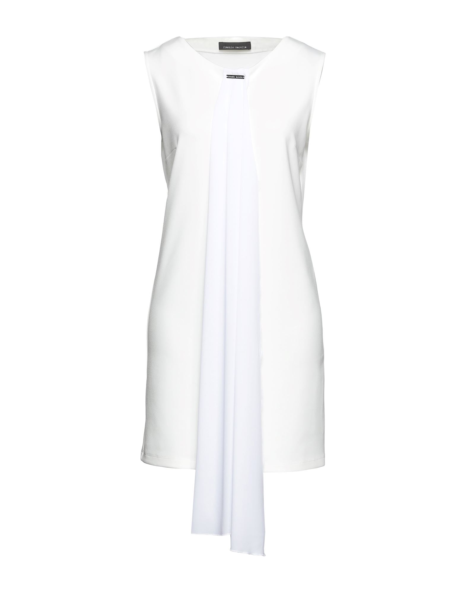 FRANKIE MORELLO FRANKIE MORELLO WOMAN SHORT DRESS WHITE SIZE 10 POLYESTER, ELASTANE