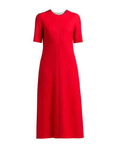Erika Cavallini Woman Midi Dress Red Size 6 Wool