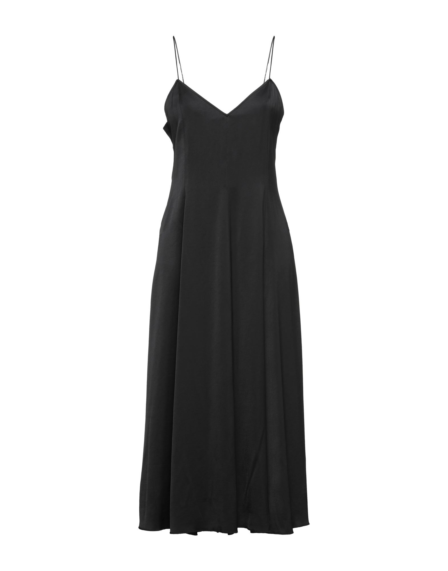 Mm6 Maison Margiela Satin Midi Dress In Black | ModeSens