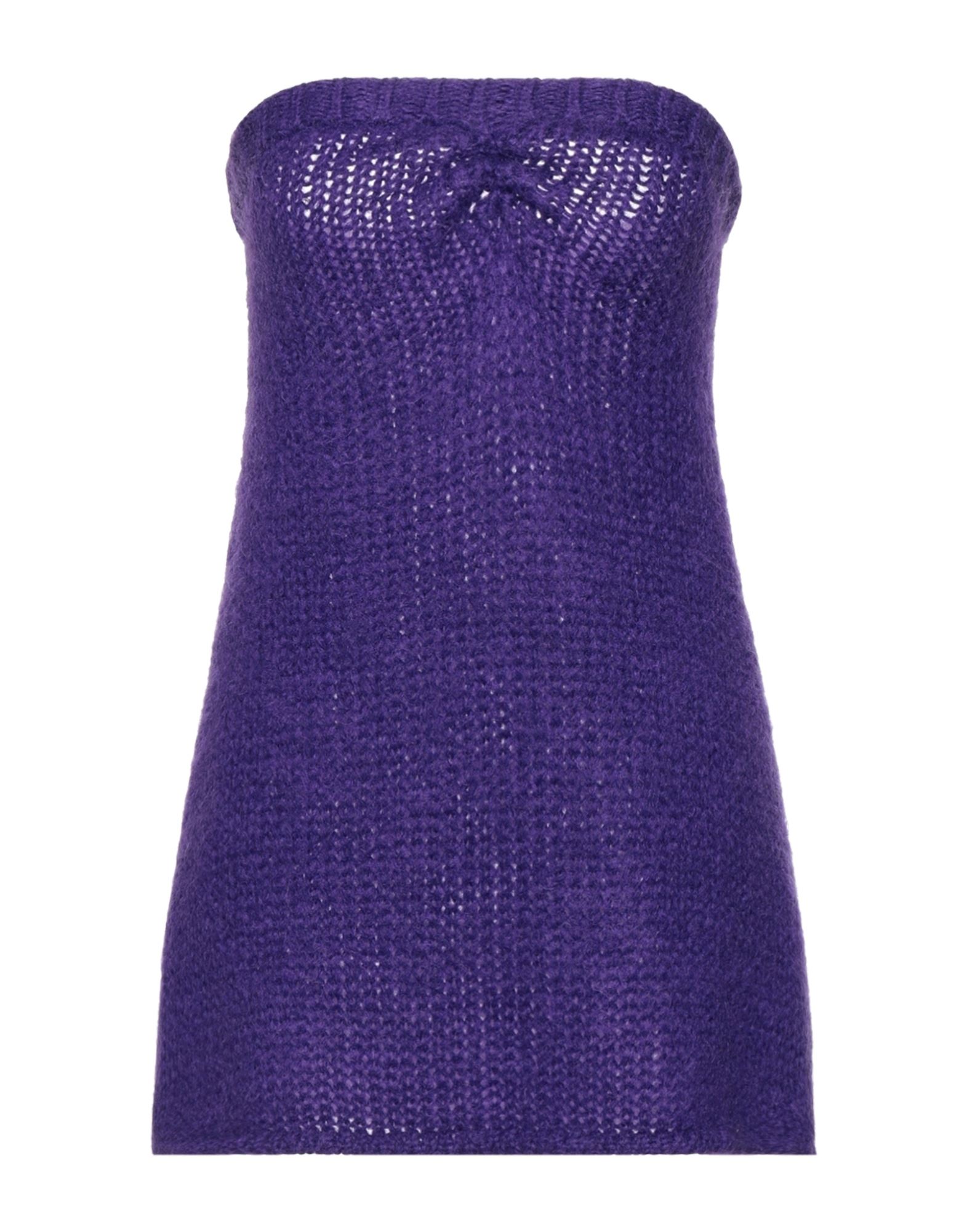 Shop Laneus Woman Mini Dress Purple Size 6 Mohair Wool, Polyamide, Wool