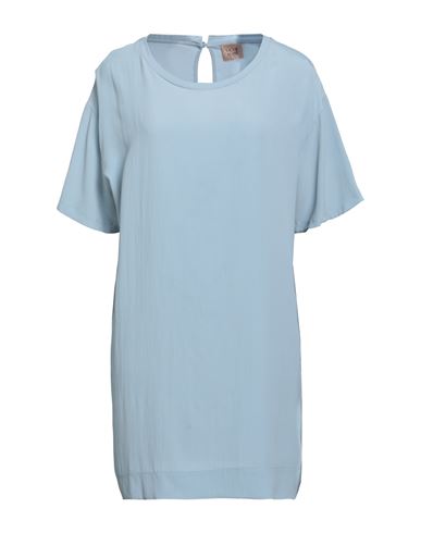Même Road Woman Short Dress Light Blue Size 2 Chlorofiber, Silk