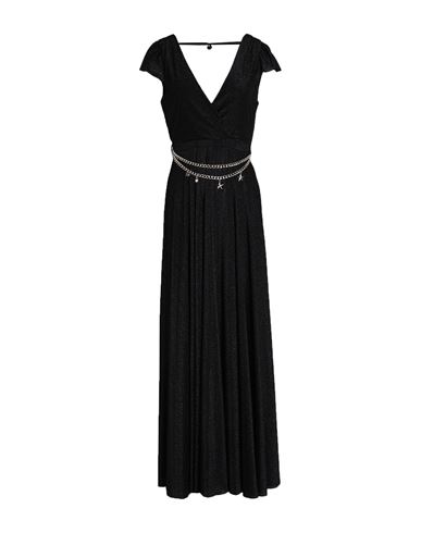 Liu •jo Woman Maxi Dress Black Size 8 Viscose, Polyester, Polyamide, Elastane