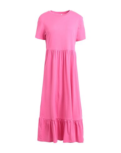 Only Woman Midi Dress Fuchsia Size Xl Cotton In Pink